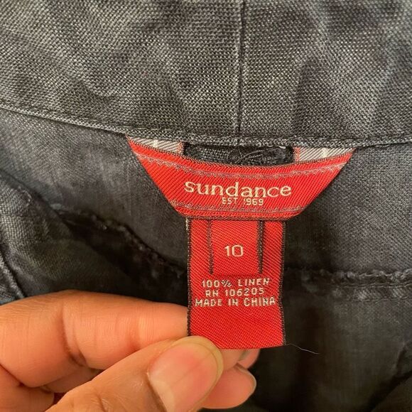 Sundance Skirt Womens 10 Linen Maxi Washed Black Gorpcore Prairie Boho FLAWED - Picture 7 of 11